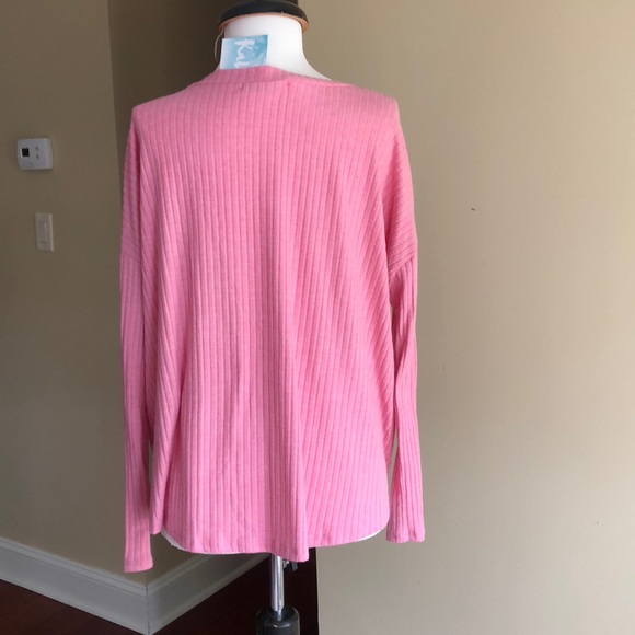 Pink long sleeve ribbed top - Picture 5 of 6